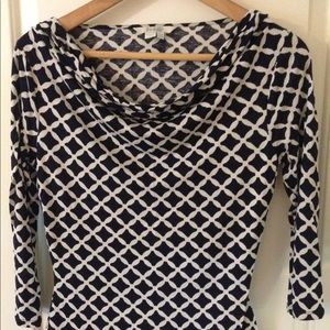 Boden navy trellis top